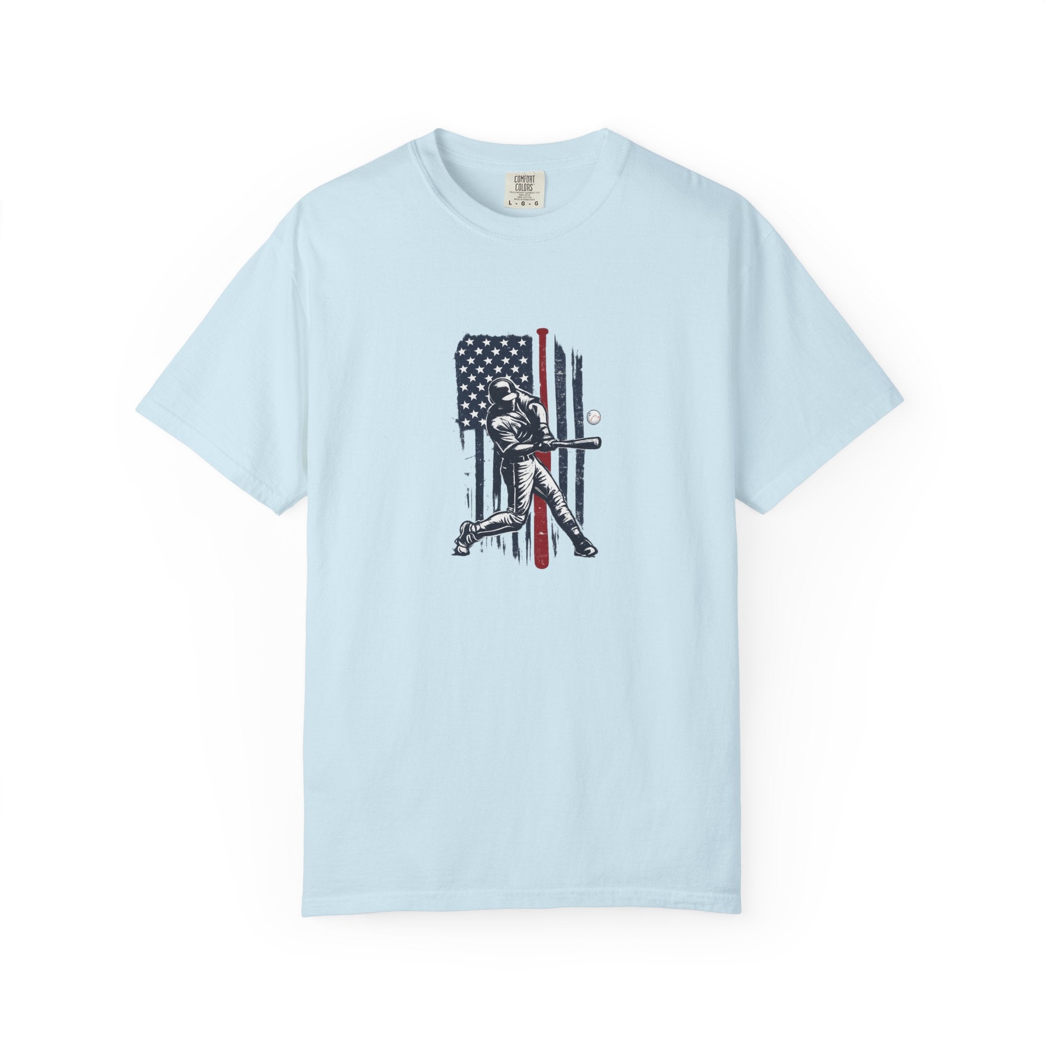 Baseball Player American Flag T-Shirt