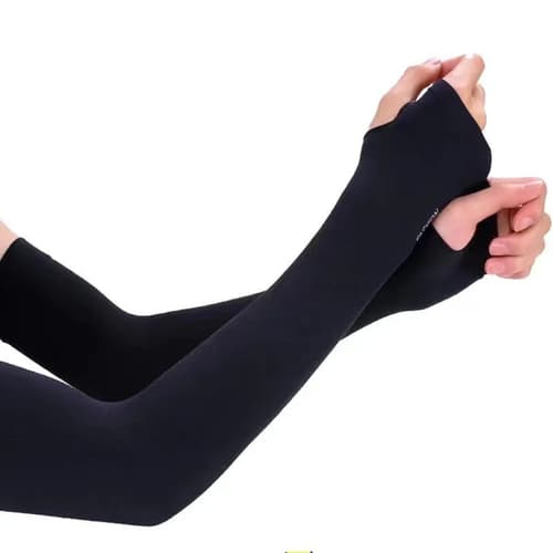 Cooling Arm Sleeves for Sun Protection with Ice Silk Stretch Fabric