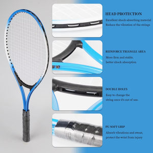 2Pcs Tennis Rackets, Bag, 21" Racquet Set for Beginners, Youth