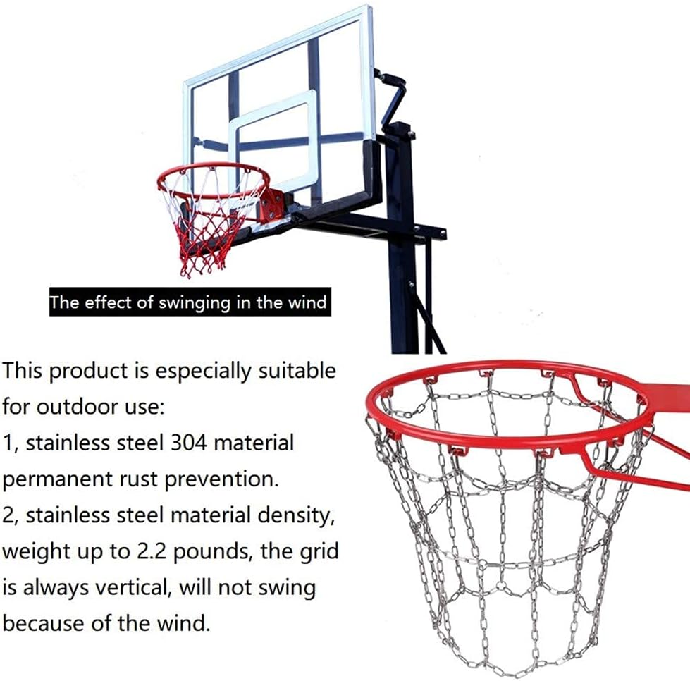 Basketball Net Stainless Steel Chain Braided, Permanent Rust Proof