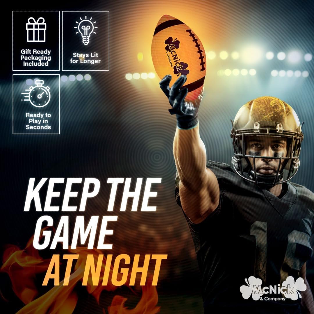 LED Glow in the Dark Football - Youth Nighttime Light up Football for Kids