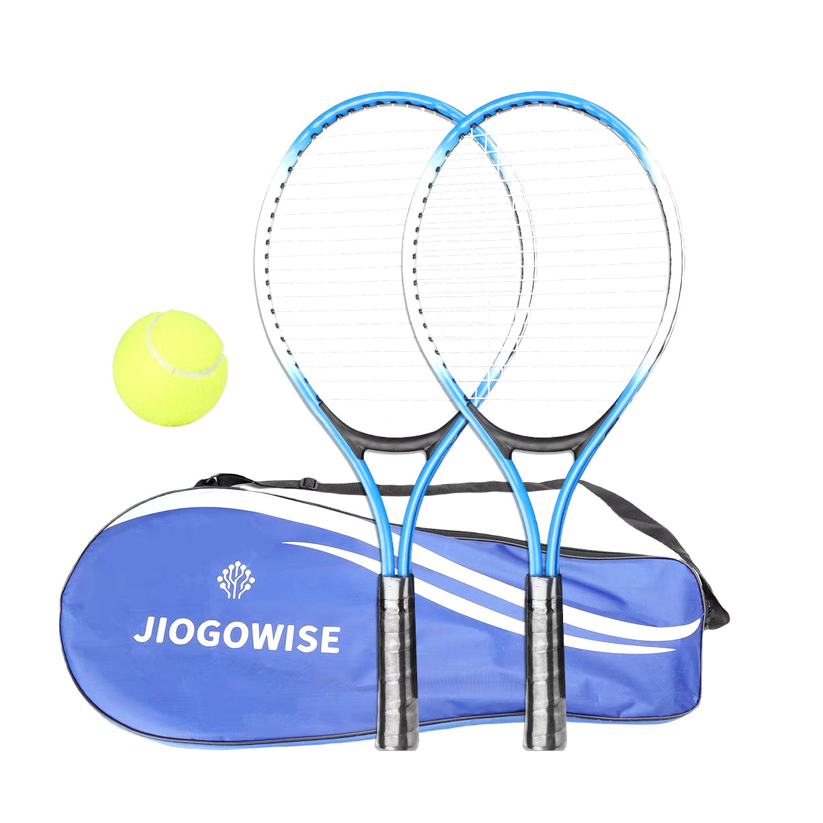2Pcs Tennis Rackets, Bag, 21" Racquet Set for Beginners, Youth