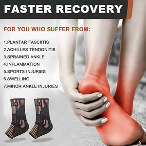 Copper Ankle Brace Support Sleeve for Sports & Injury Recovery