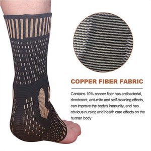 Copper Ankle Brace Support Sleeve for Sports & Injury Recovery