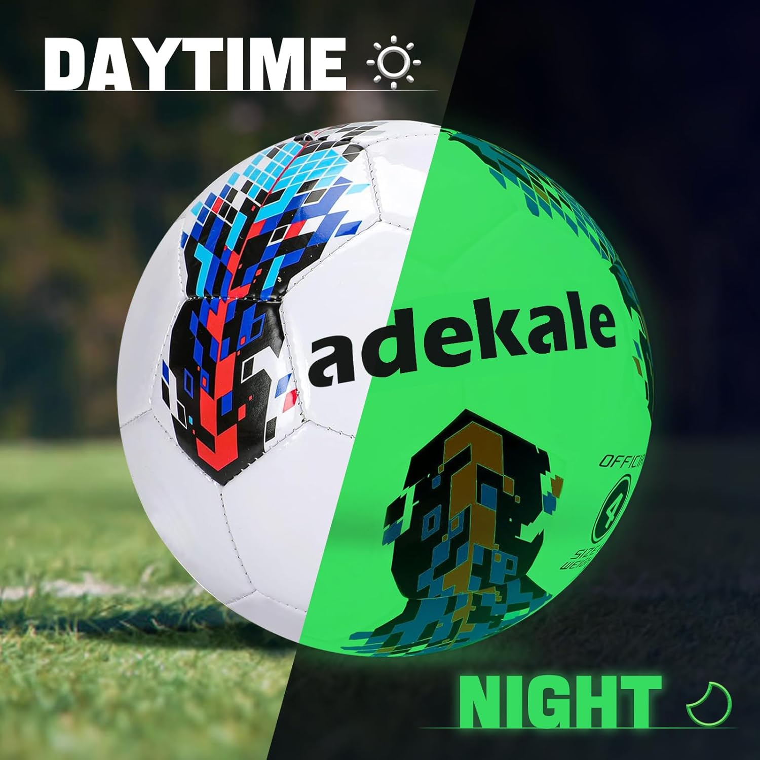 Soccer Balls Glow in the Dark Soccer Ball, Indoor/Outdoor Normal Soccer