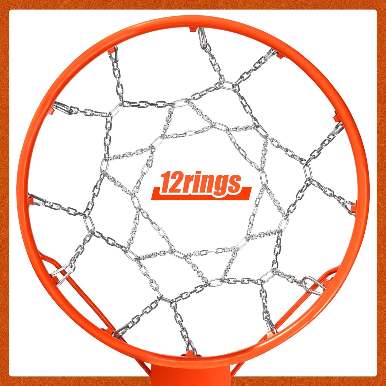 2-Pack Heavy-Duty Basketball Nets with 12 Links