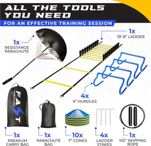 Agility Training Blue & Yellow Football Ladders