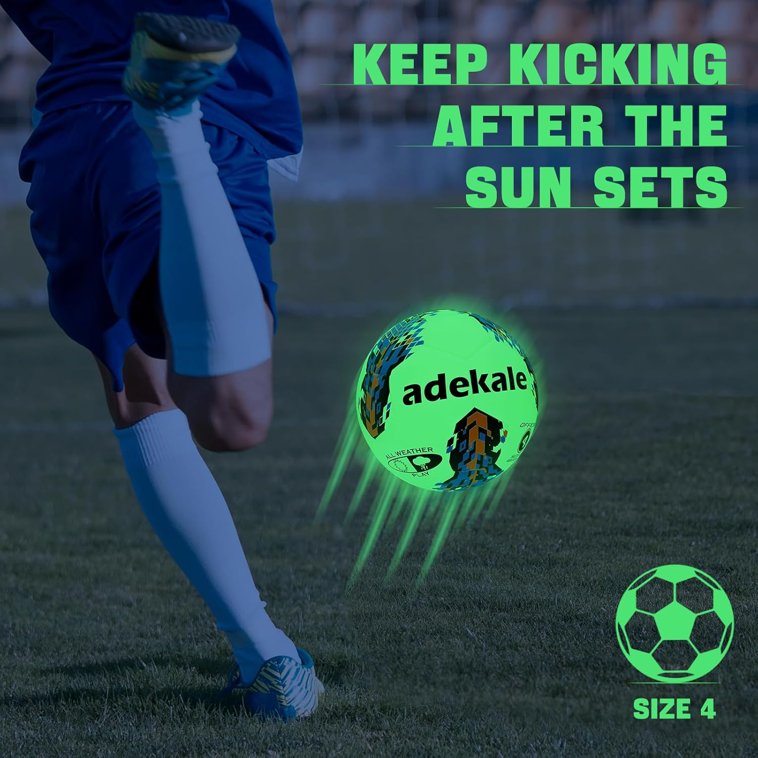 Soccer Balls Glow in the Dark Soccer Ball, Indoor/Outdoor Normal Soccer