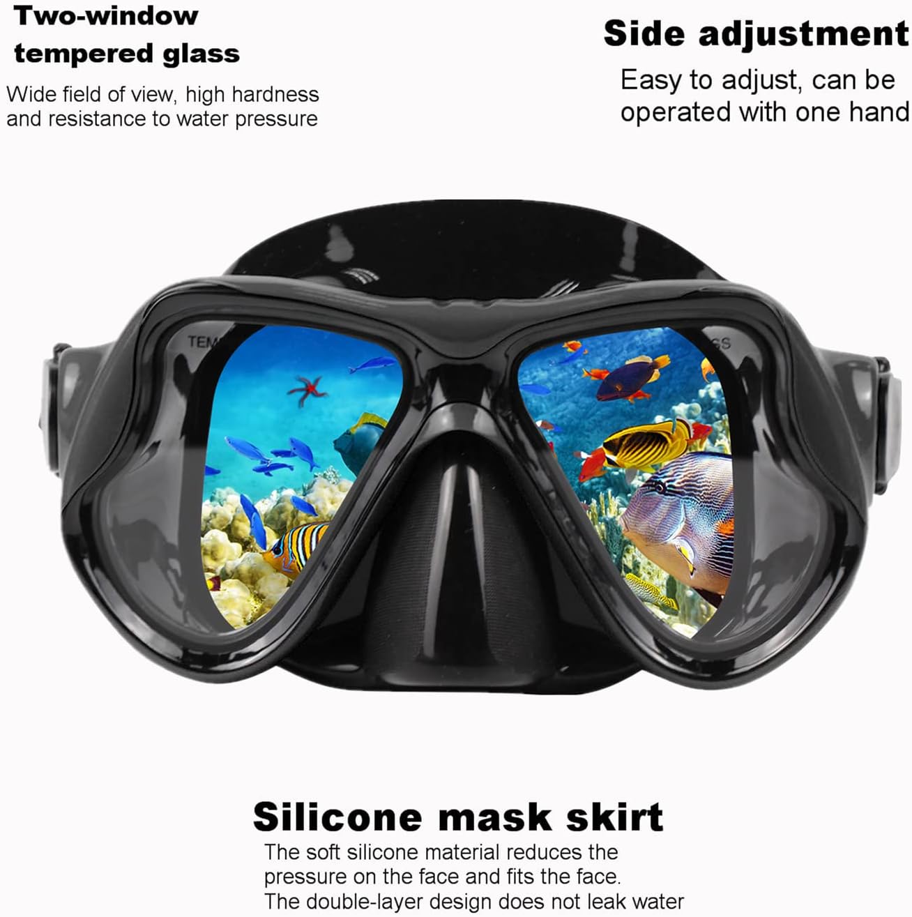 Snorkeling Gear for Adults Snorkel Mask Set Scuba Diving Mask Dry Snorkel