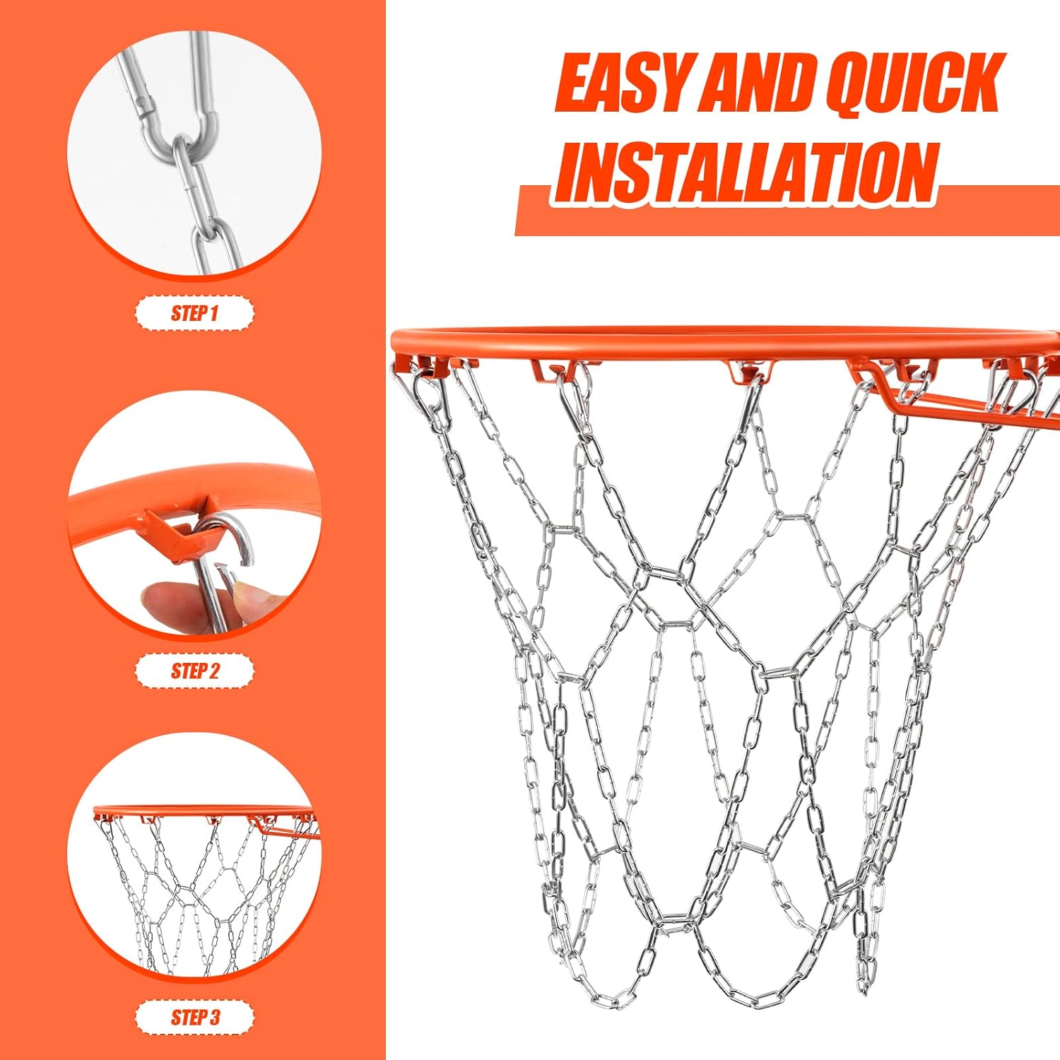 2-Pack Heavy-Duty Basketball Nets with 12 Links