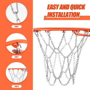 2-Pack Heavy-Duty Basketball Nets with 12 Links