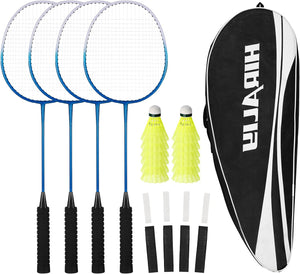 Badminton Rackets Set of 4 for Outdoor Backyard Games