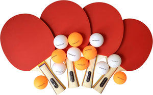 4-Player Table Tennis Paddle Set - Complete Racket Bundle