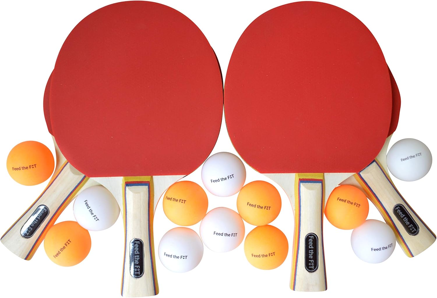 4-Player Table Tennis Paddle Set - Complete Racket Bundle