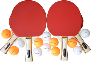 4-Player Table Tennis Paddle Set - Complete Racket Bundle