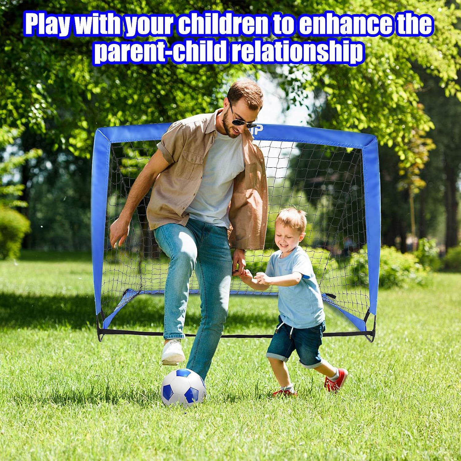 Kids Soccer Goals for Backyard Set of 2, 6X4 /4X3 Ft Portable Soccer Nets