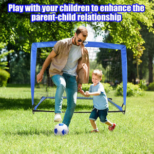 Kids Soccer Goals for Backyard Set of 2, 6X4 /4X3 Ft Portable Soccer Nets