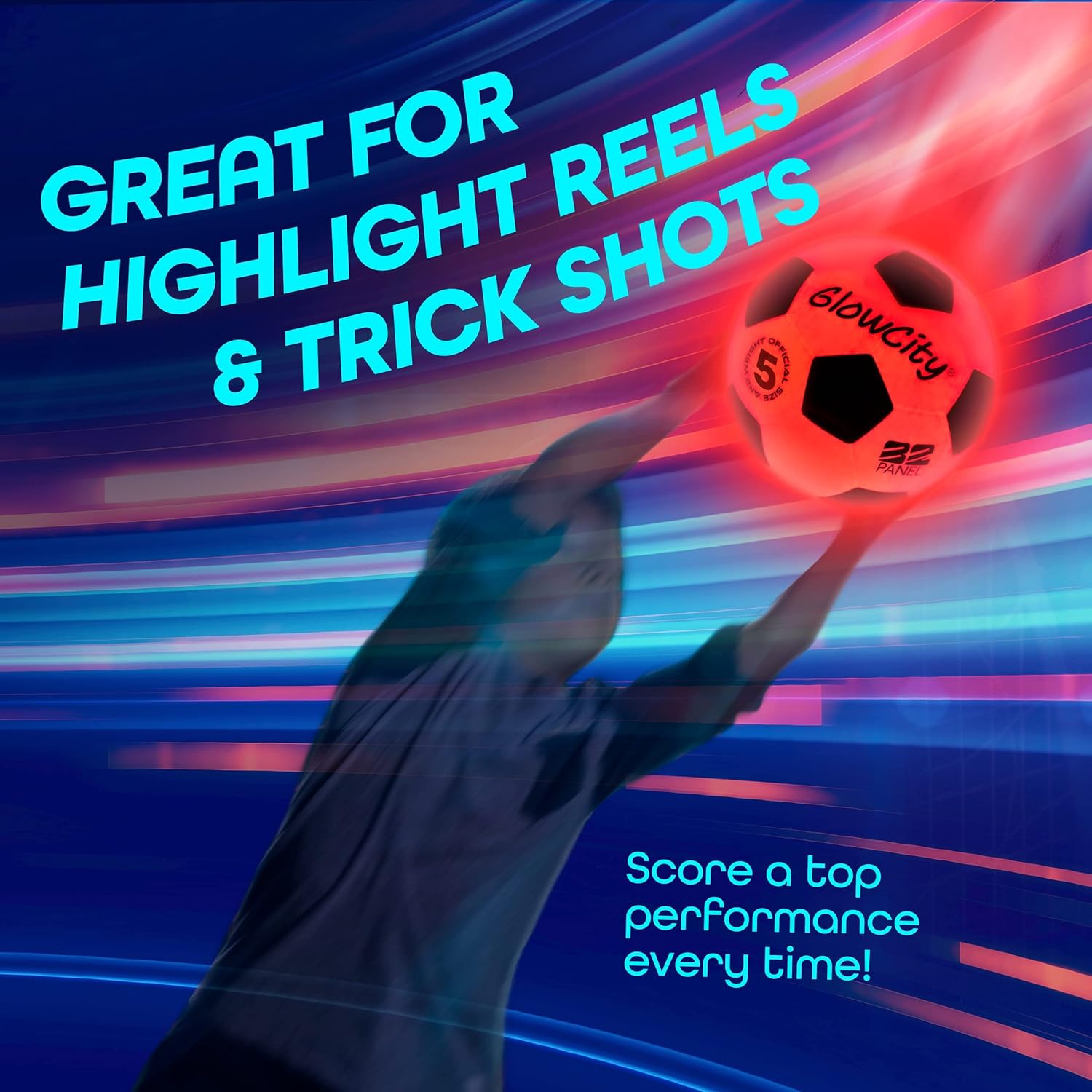 Glow in the Dark Soccer Ball | Light up Indoor/Outdoor Soccer Ball