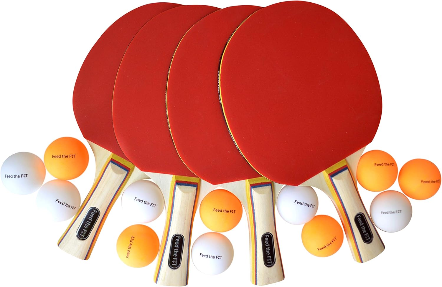 4-Player Table Tennis Paddle Set - Complete Racket Bundle