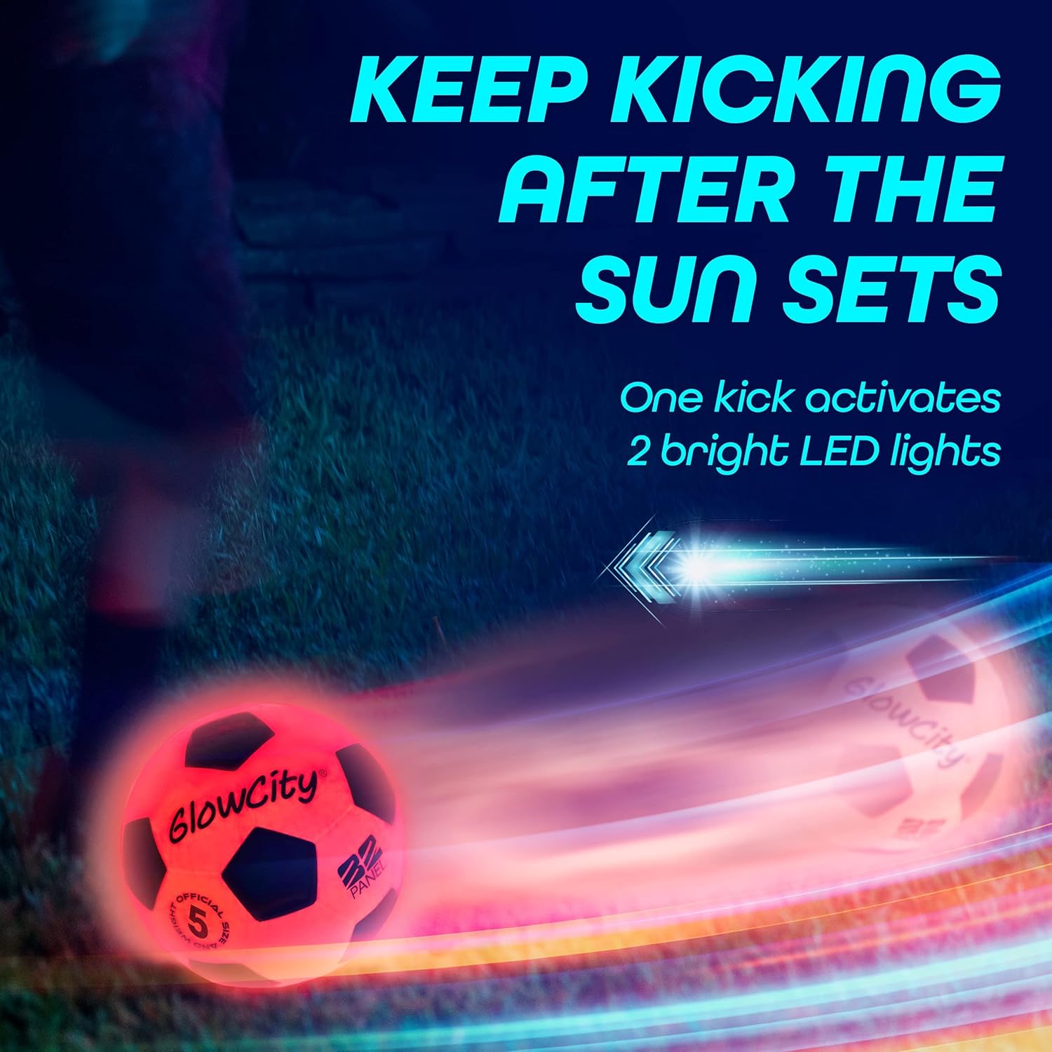 Glow in the Dark Soccer Ball | Light up Indoor/Outdoor Soccer Ball