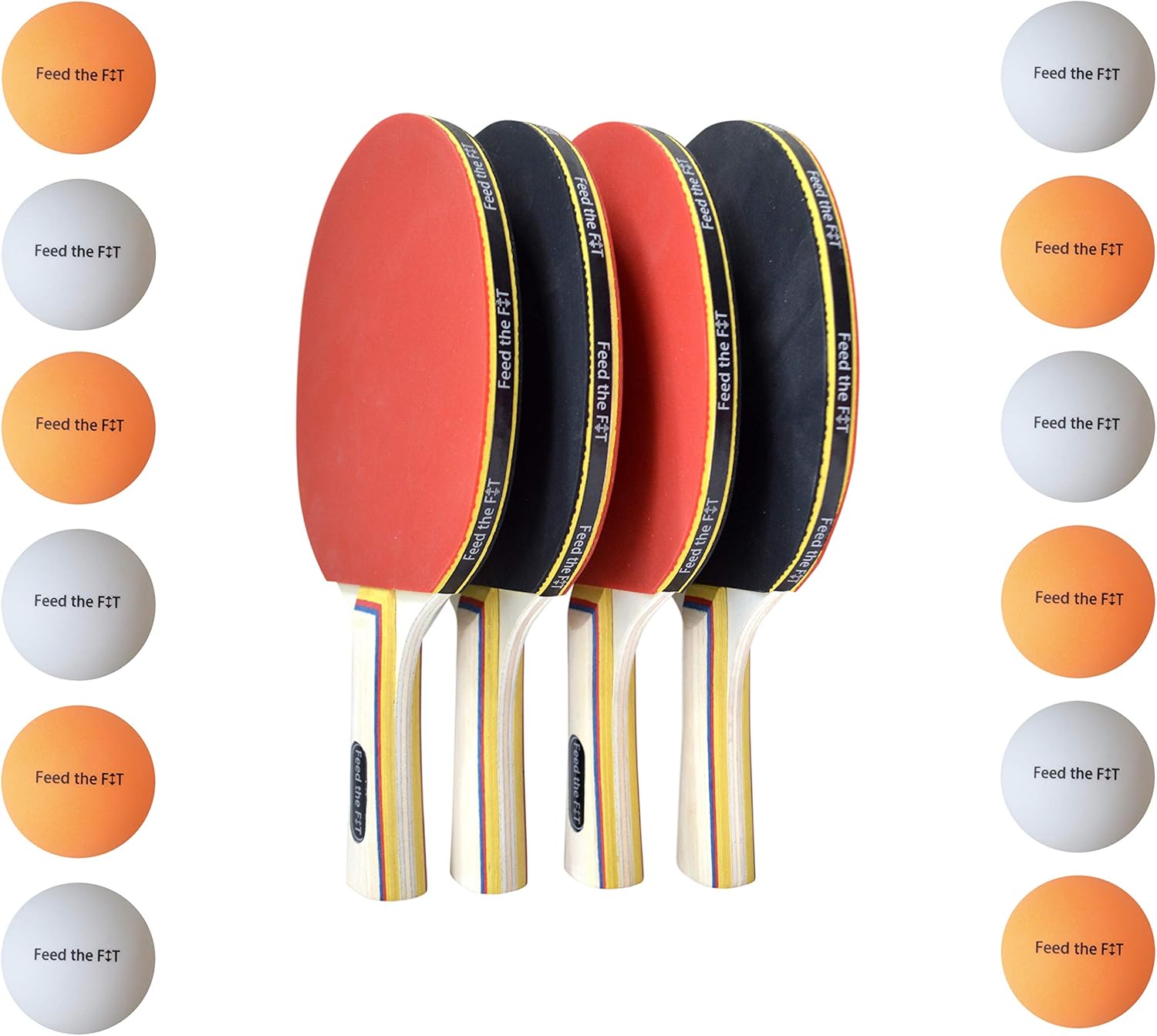 4-Player Table Tennis Paddle Set - Complete Racket Bundle