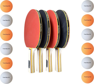 4-Player Table Tennis Paddle Set - Complete Racket Bundle