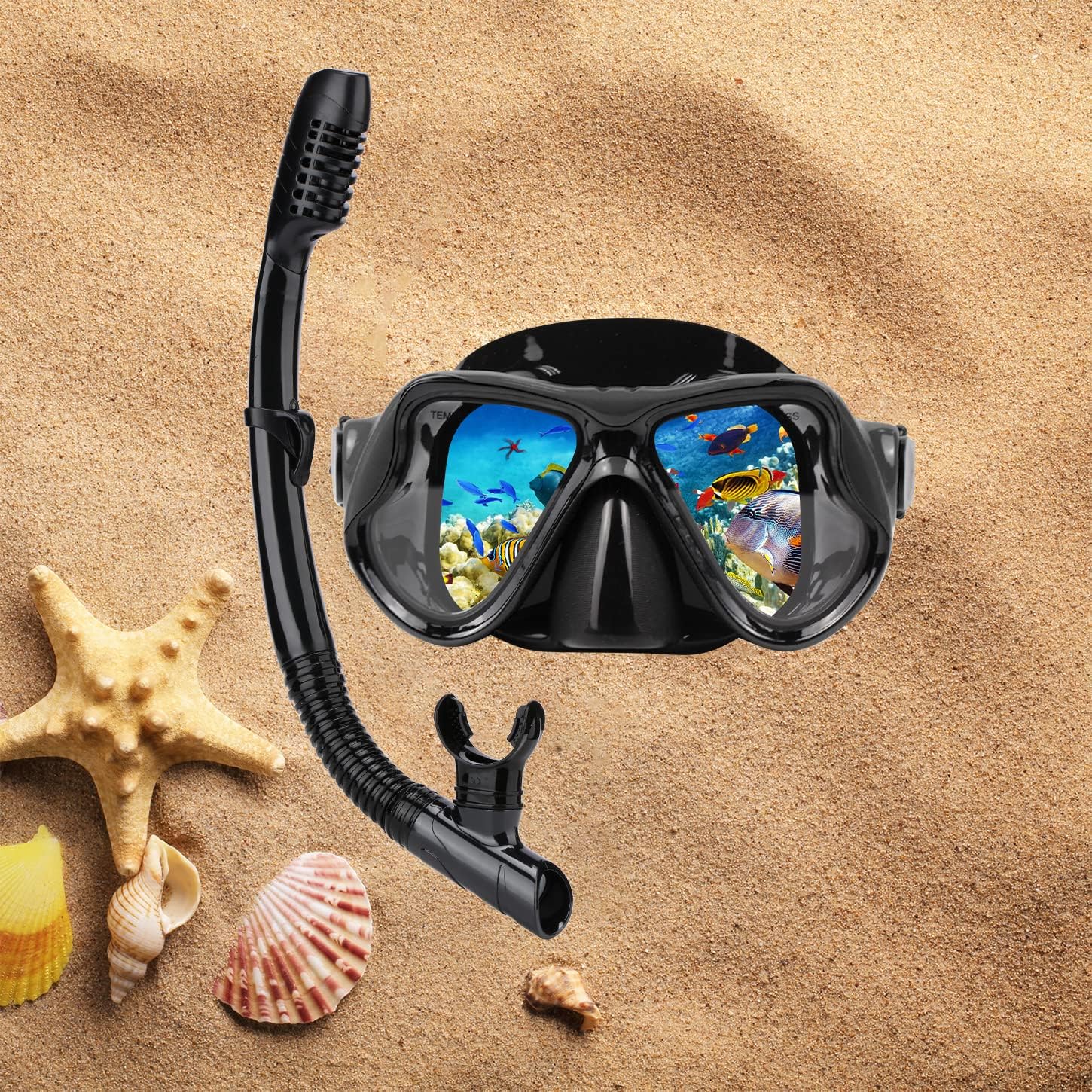 Snorkeling Gear for Adults Snorkel Mask Set Scuba Diving Mask Dry Snorkel