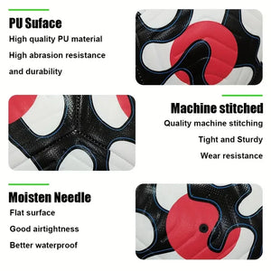Size 5 Professional Soccer Ball, Wear-Resistant PU, Indoor/Outdoor