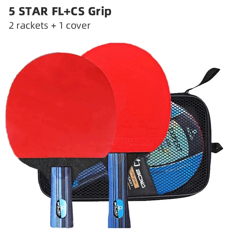 2PCS Star Ping Pong Racket Set, High Quality Blade & Bag