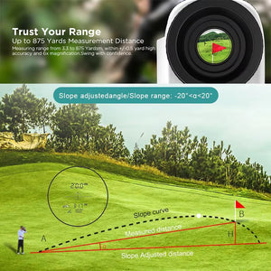 Laser Golf Rangefinder with LCD Screen | Unit Switch (M/Yd) | Vibration Alerts